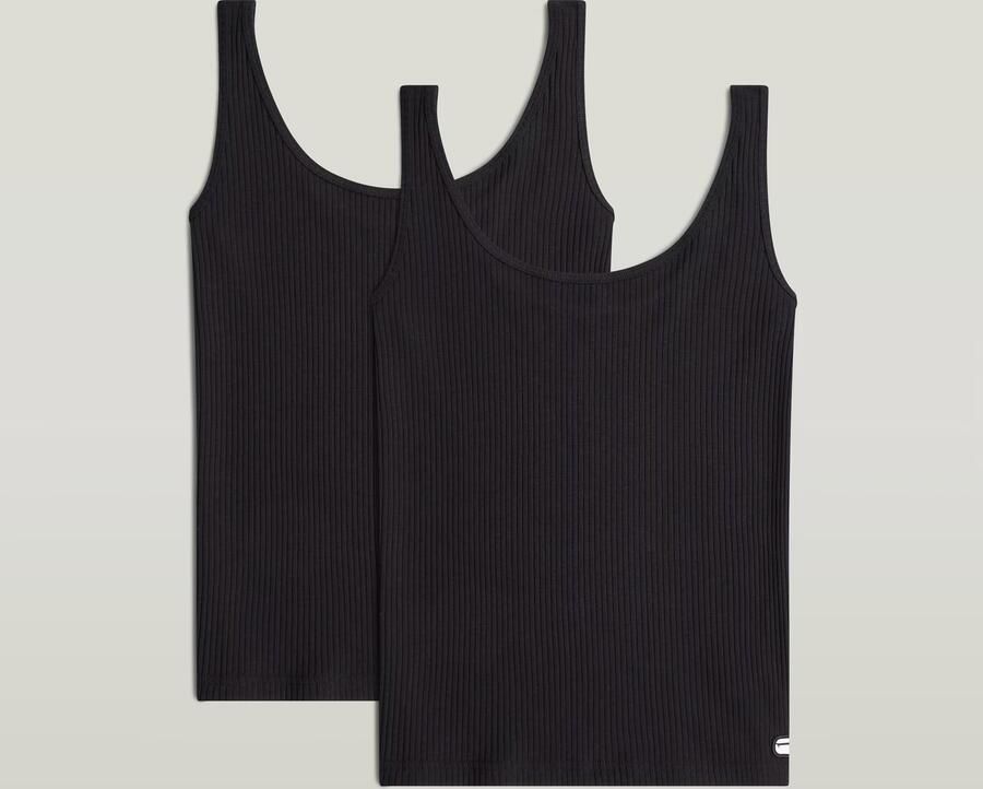 G-Star RAW Rib Tanktop Set van 2 Zwart Dames