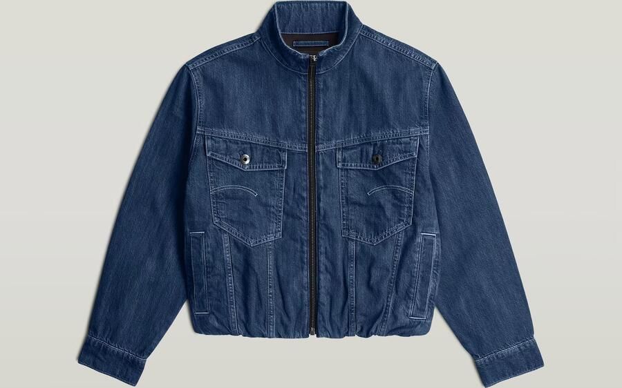 G-Star RAW Rib Trucker Jack Midden blauw Dames