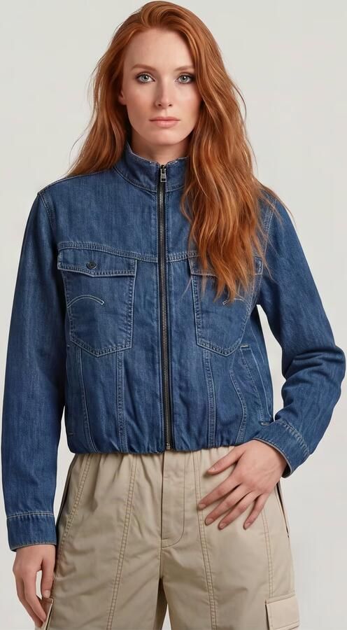 G-Star RAW Rib Trucker Jack Midden blauw Dames - Foto 6
