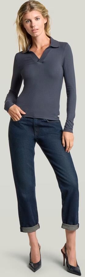 G-Star RAW Ribbed Slim Polo Donkerblauw Dames - Foto 5