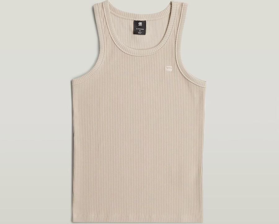 G-Star RAW Ribbed Tanktop Beige Dames - Foto 2