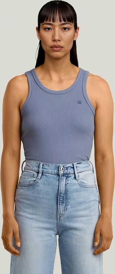 G-Star RAW Ribbed Tanktop Lichtblauw Dames - Foto 7