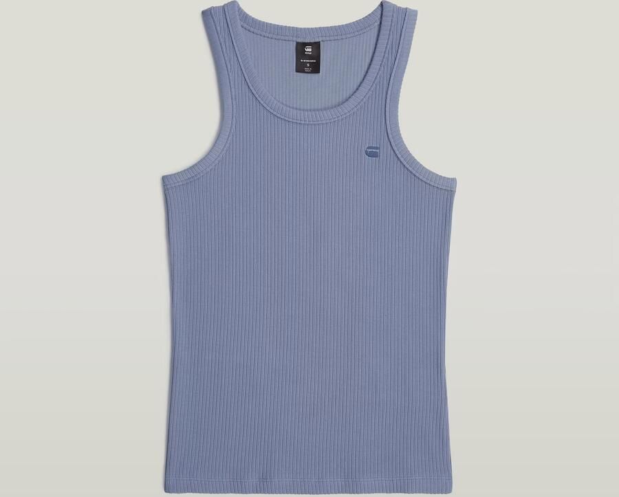 G-Star RAW Ribbed Tanktop Lichtblauw Dames - Foto 2