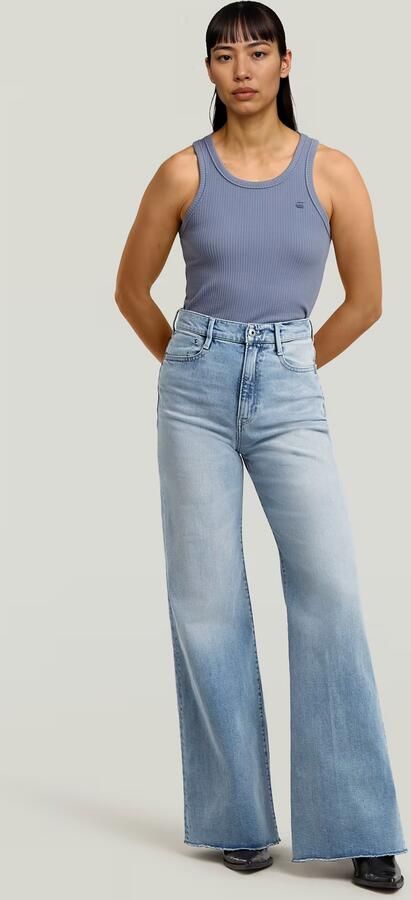 G-Star RAW Ribbed Tanktop Lichtblauw Dames - Foto 4