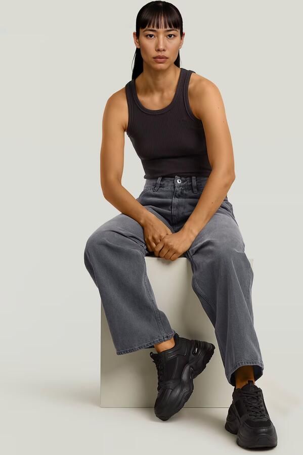 G-Star RAW Ribbed Tanktop Zwart Dames - Foto 3