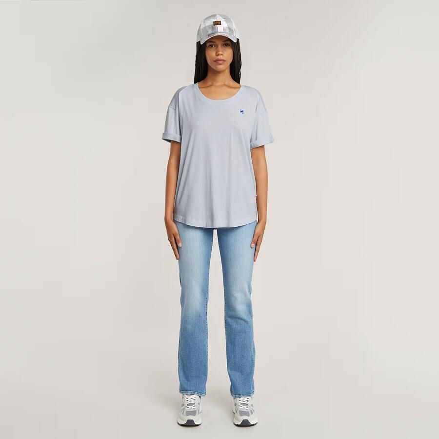 G-Star RAW Rolled Up Sleeve Boyfriend Top Lichtblauw Dames
