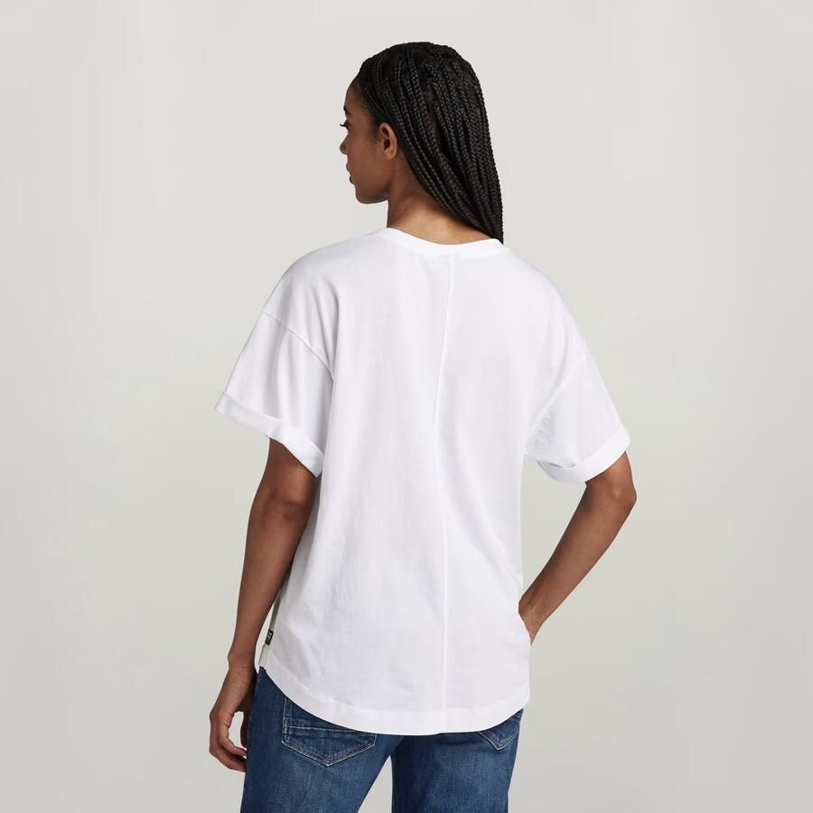 G-Star RAW Rolled Up Sleeve Boyfriend Top Wit Dames - Foto 2