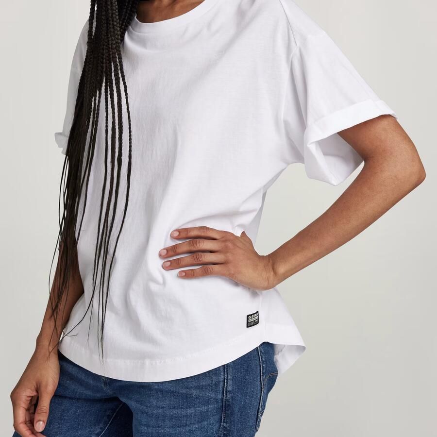 G-Star RAW Rolled Up Sleeve Boyfriend Top Wit Dames - Foto 3