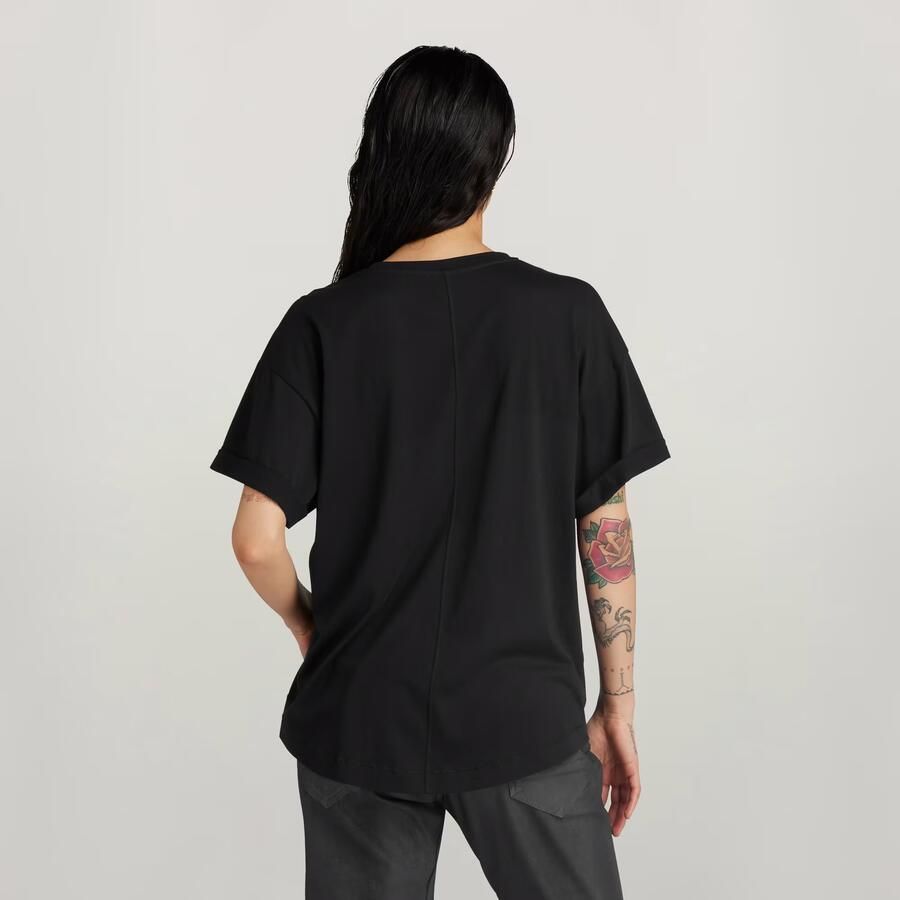 G-Star RAW Rolled Up Sleeve Boyfriend Top Zwart Dames