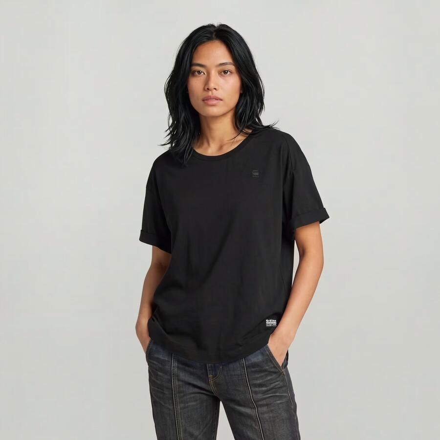 G-Star RAW Rolled Up Sleeve Boyfriend Top Zwart Dames - Foto 3
