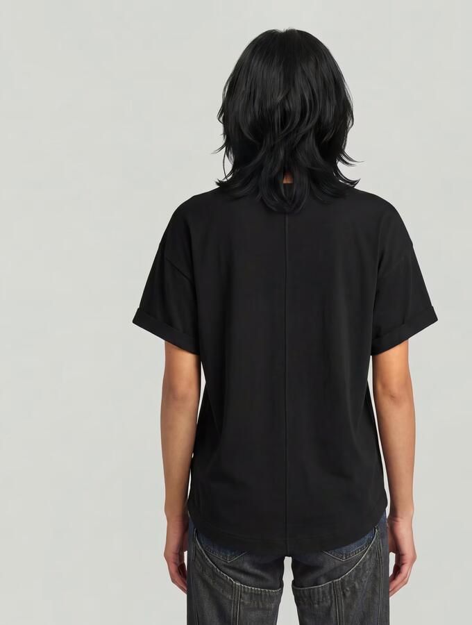 G-Star RAW Rolled Up Sleeve Boyfriend Top Zwart Dames - Foto 5