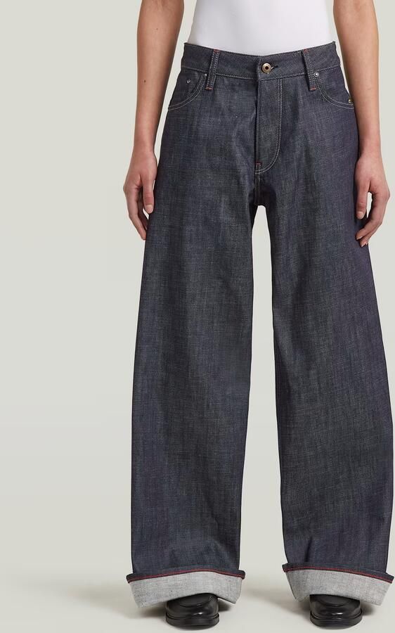 G-Star RAW Roxx Selvedge Wide Jeans Donkerblauw Dames