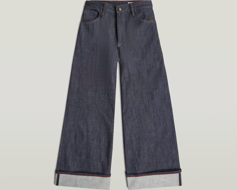 G-Star RAW Roxx Selvedge Wide Jeans Donkerblauw Dames - Foto 4