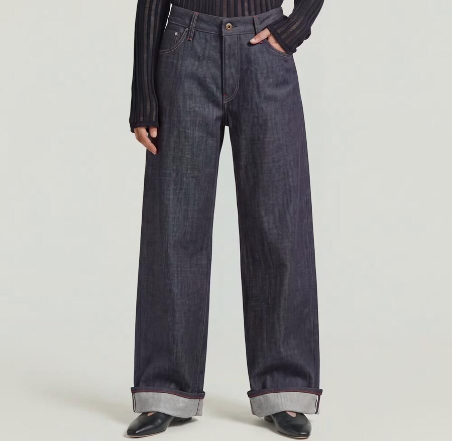 G-Star RAW Roxx Selvedge Wide Jeans Donkerblauw Dames - Foto 5
