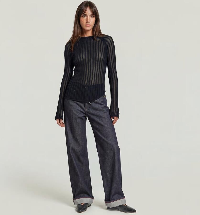 G-Star RAW Roxx Selvedge Wide Jeans Donkerblauw Dames - Foto 7