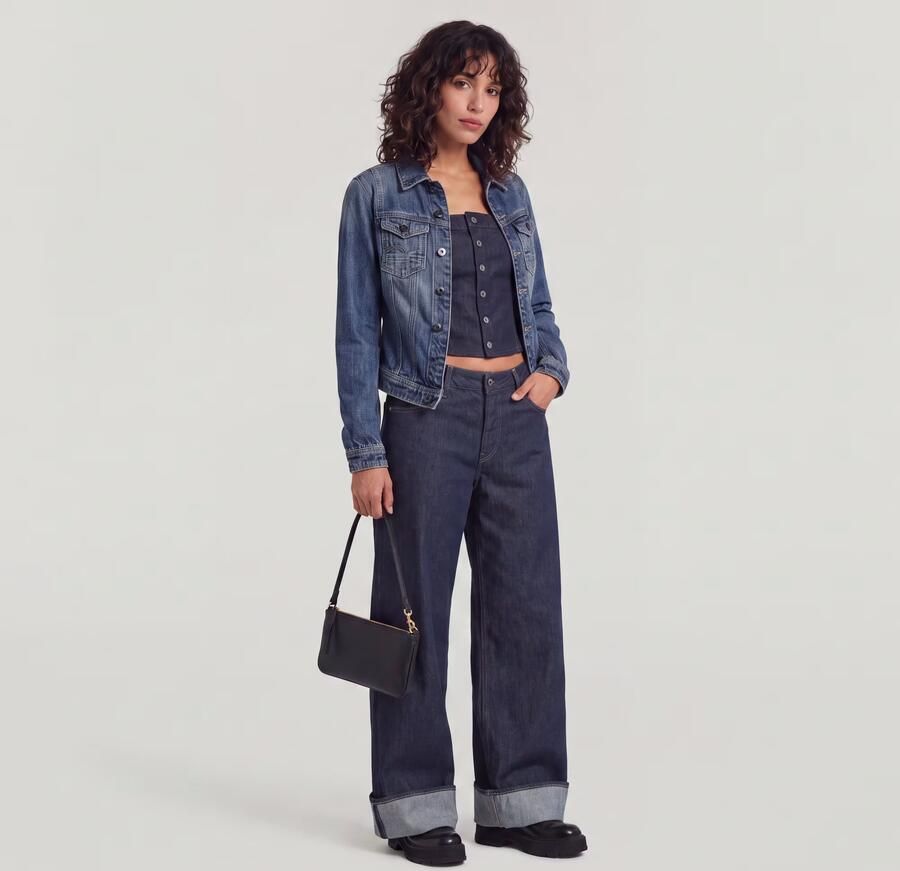 G-Star RAW Roxx Wide Jeans Donkerblauw Dames - Foto 4