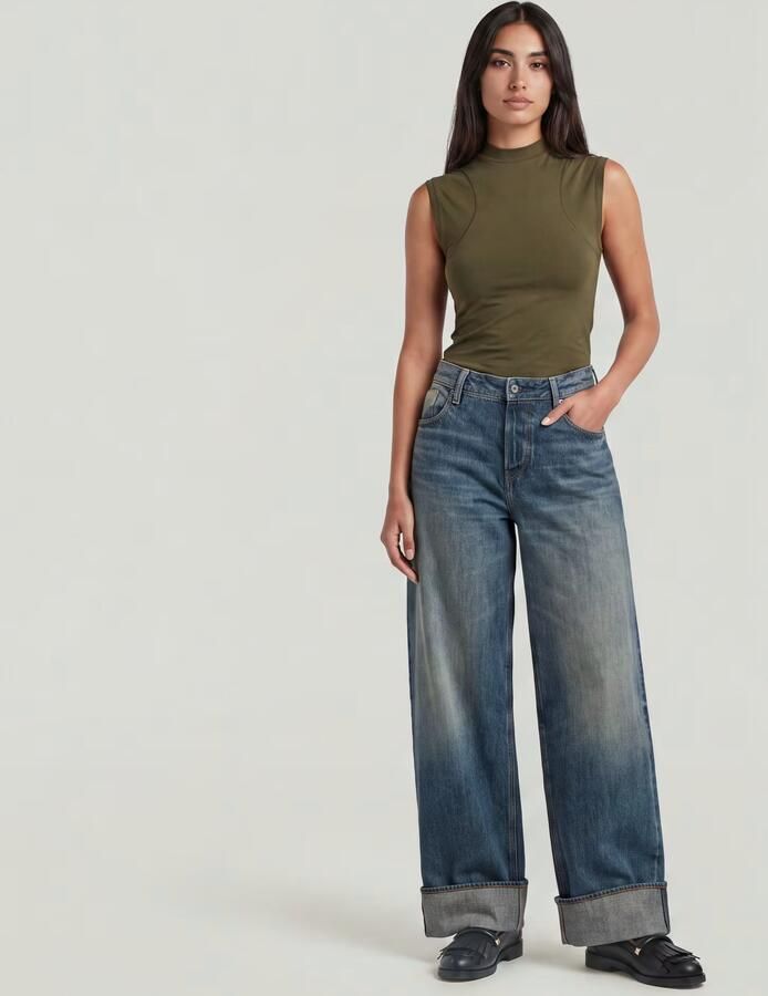 G-Star RAW Roxx Wide Jeans Donkerblauw Dames - Foto 6