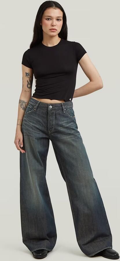 G-Star RAW Roxx Wide Jeans Midden blauw Dames - Foto 8
