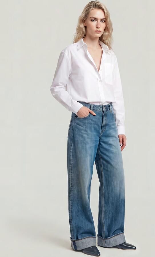 G-Star RAW Roxx Wide Jeans Midden blauw Dames - Foto 6