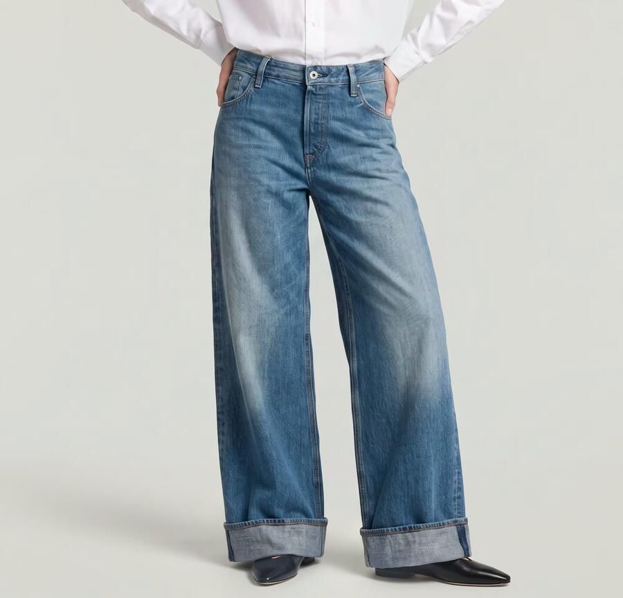 G-Star RAW Roxx Wide Jeans Midden blauw Dames - Foto 4