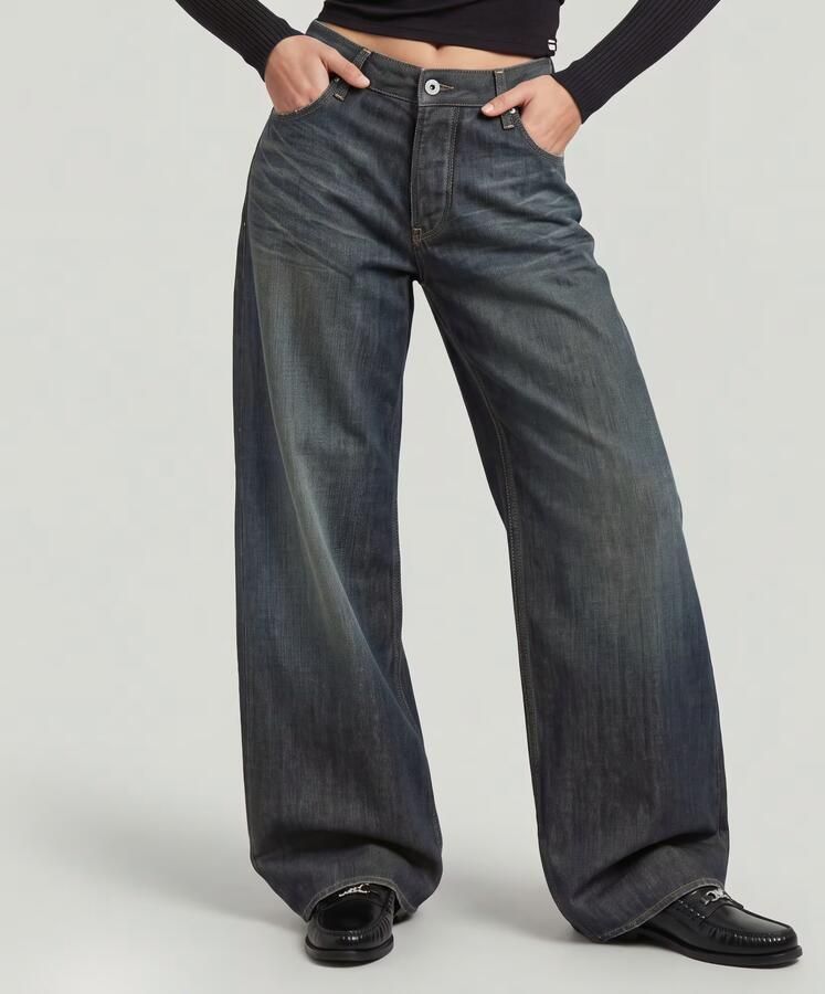 G-Star RAW Roxx Wide Jeans Midden blauw Dames - Foto 6
