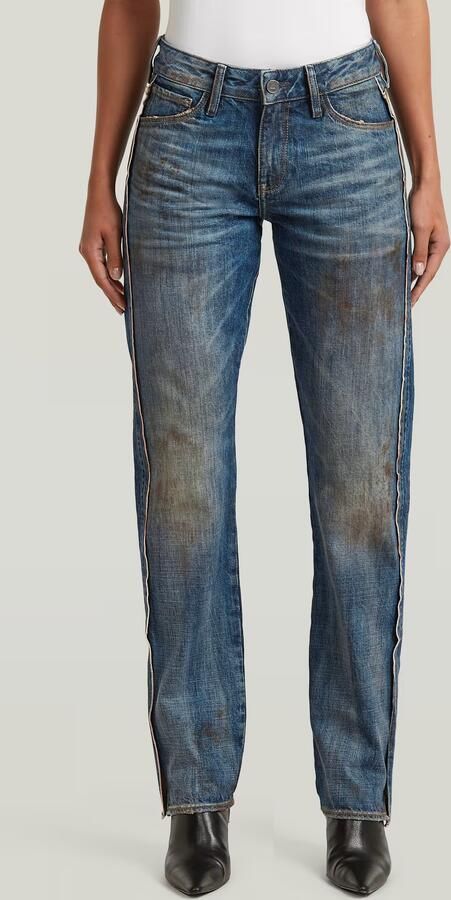 G-Star RAW RR Straight Selvedge Jeans Donkerblauw Dames