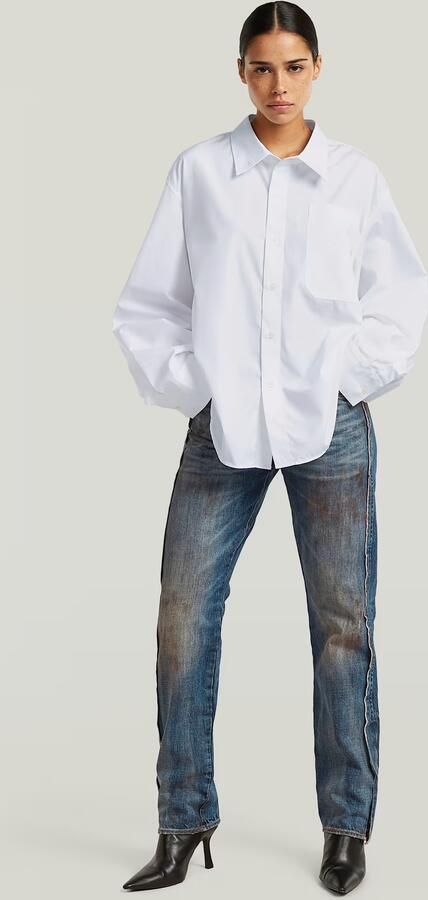 G-Star RAW RR Straight Selvedge Jeans Donkerblauw Dames - Foto 7