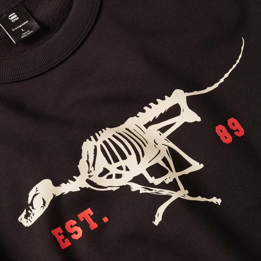 G-Star RAW Running Dog Back Graphic Sweater Zwart Heren