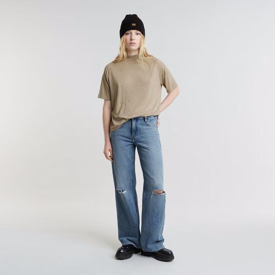 G-Star RAW Saddle Sleeve Boxy Top Beige Dames - Foto 3
