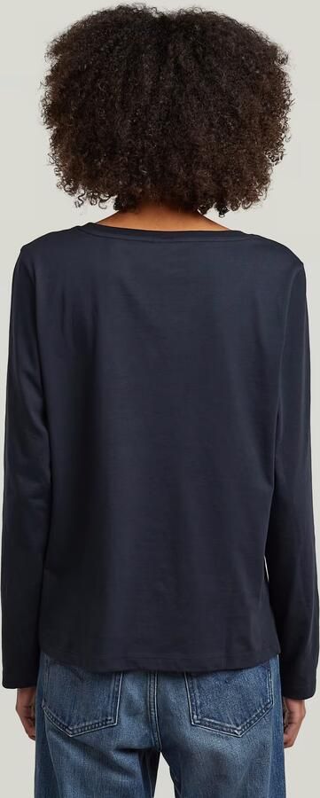 G-Star RAW Scoop Neck Longsleeve T-Shirt Donkerblauw Dames - Foto 7