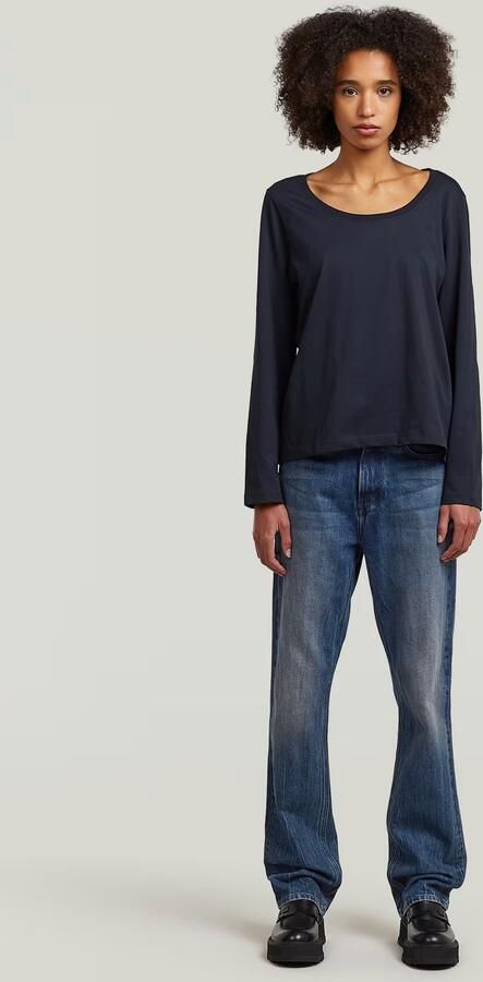 G-Star RAW Scoop Neck Longsleeve T-Shirt Donkerblauw Dames - Foto 5