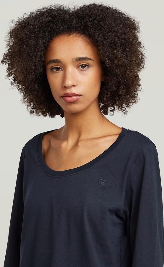 G-Star RAW Scoop Neck Longsleeve T-Shirt Donkerblauw Dames - Foto 4
