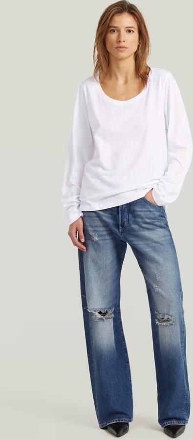 G-Star RAW Scoop Neck Longsleeve T-Shirt Wit Dames - Foto 6