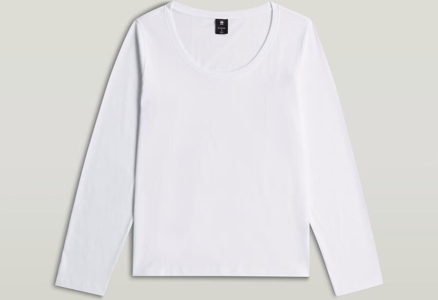 G-Star RAW Scoop Neck Longsleeve T-Shirt Wit Dames - Foto 4