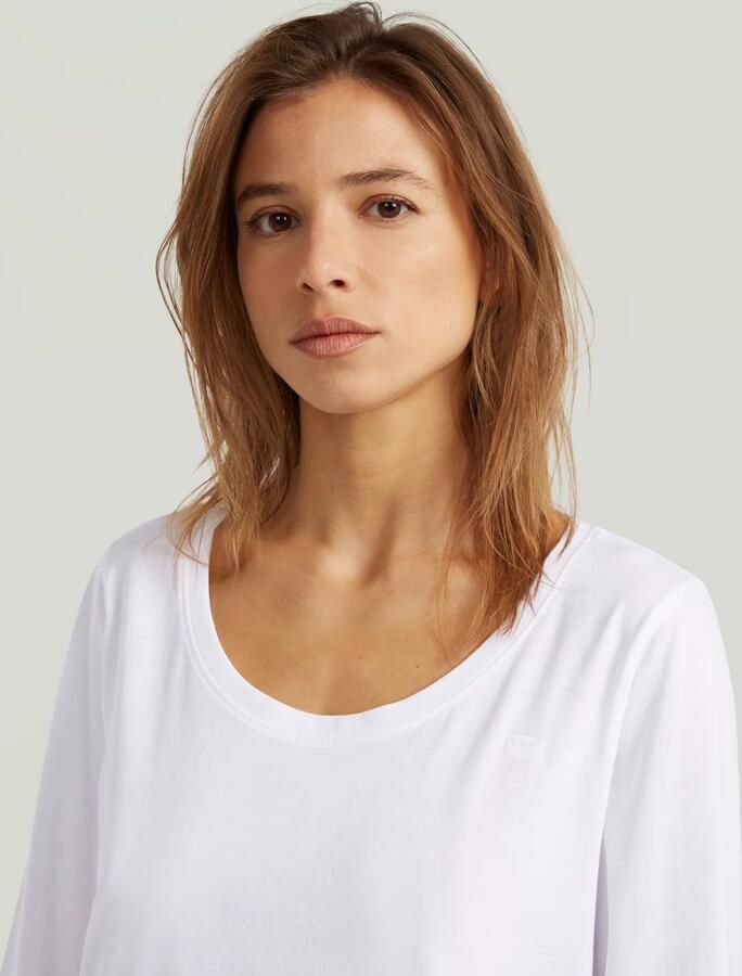 G-Star RAW Scoop Neck Longsleeve T-Shirt Wit Dames - Foto 3