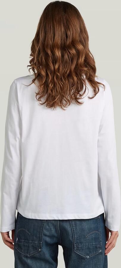G-Star RAW Scoop Neck Longsleeve T-Shirt Wit Dames - Foto 7