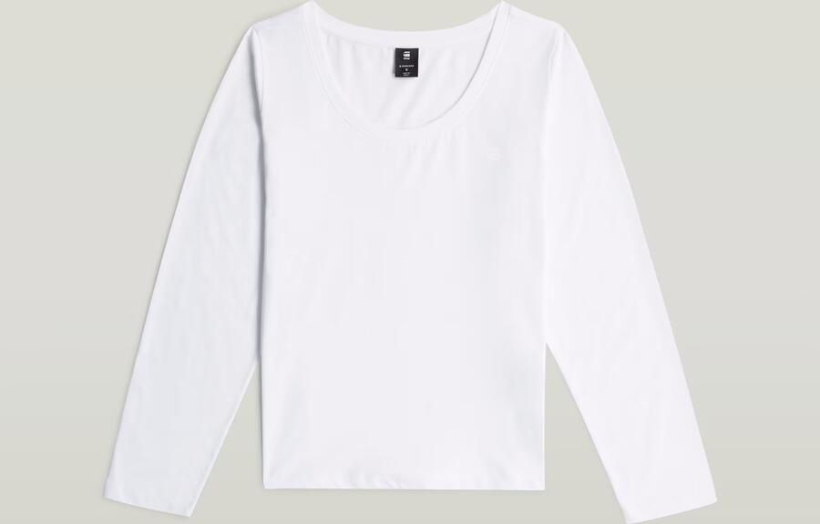 G-Star RAW Scoop Neck Longsleeve T-Shirt Wit Dames - Foto 4