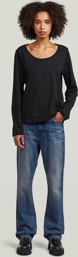G-Star RAW Scoop Neck Longsleeve T-Shirt Zwart Dames - Foto 6