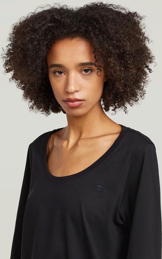 G-Star RAW Scoop Neck Longsleeve T-Shirt Zwart Dames - Foto 5