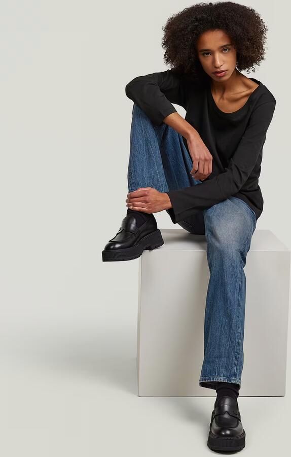 G-Star RAW Scoop Neck Longsleeve T-Shirt Zwart Dames - Foto 4