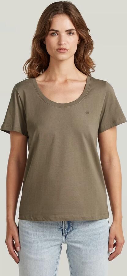 G-Star RAW Scoop Neck T-Shirt Bruin Dames