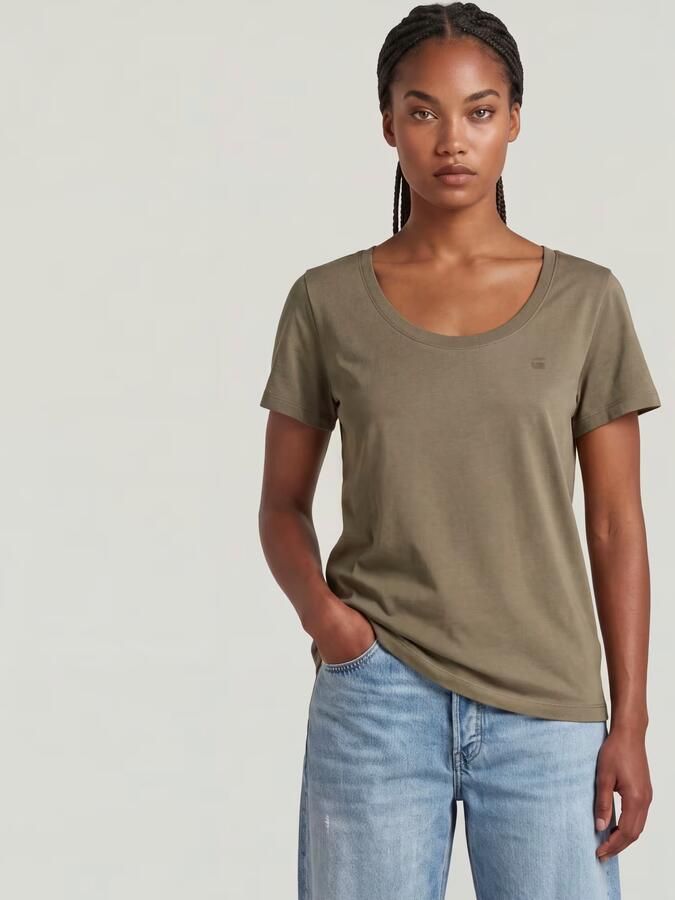 G-Star RAW Scoop Neck T-Shirt Bruin Dames - Foto 4