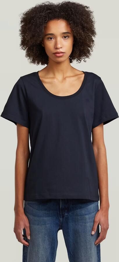 G-Star RAW Scoop Neck T-Shirt Donkerblauw Dames
