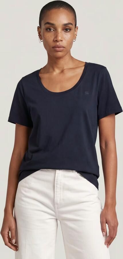G-Star RAW Scoop Neck T-Shirt Donkerblauw Dames - Foto 4