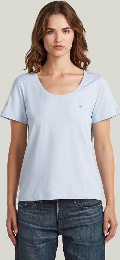 G-Star RAW Scoop Neck T-Shirt Lichtblauw Dames