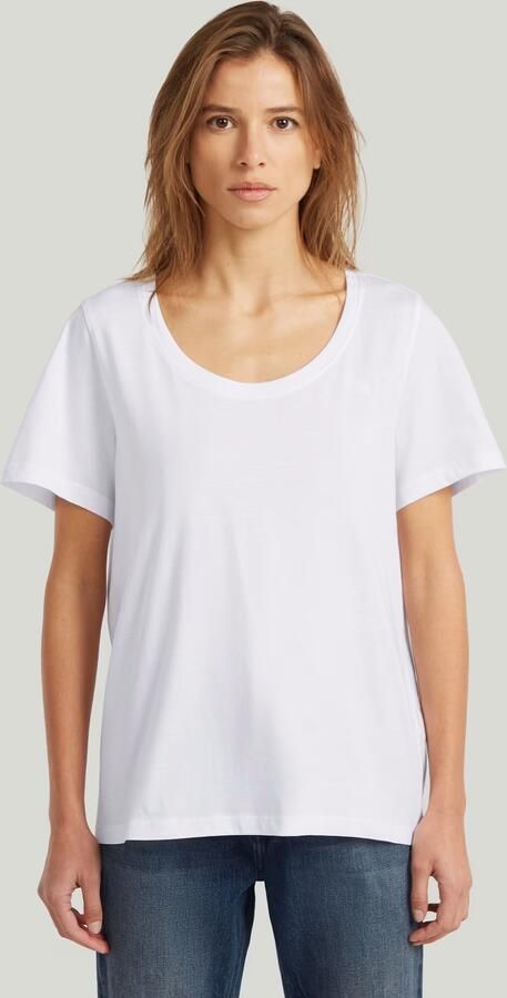 G-Star RAW Scoop Neck T-Shirt Wit Dames