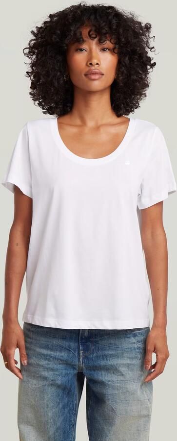 G-Star RAW Scoop Neck T-Shirt Wit Dames