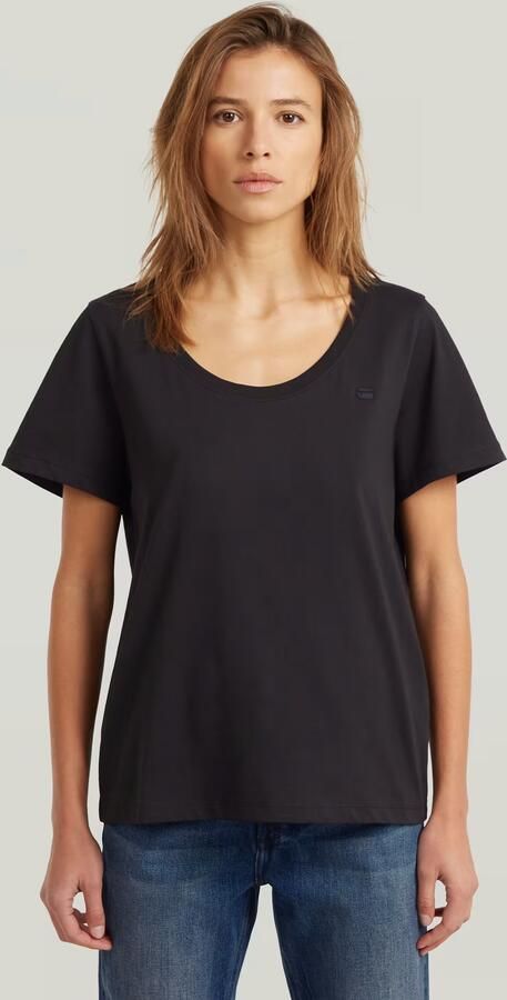 G-Star RAW Scoop Neck T-Shirt Zwart Dames