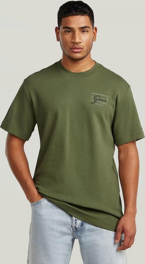 G-STAR RAW Heren Polo's & T-shirts Script Gr R T Khaki - Foto 5