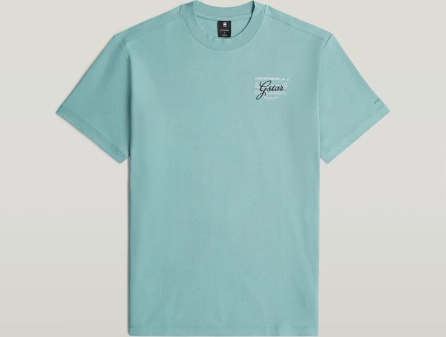 G-Star RAW Script Graphic T-Shirt Midden blauw Heren - Foto 3